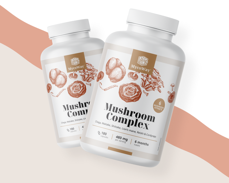 6 ciuperci asiatice alese cu grijă în capsulă.